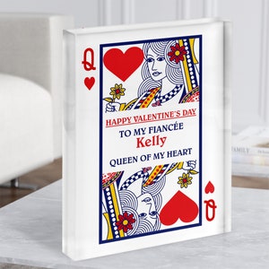 Regalo di San Valentino per la fidanzata Regina di cuore Blocco acrilico personalizzato - Regalo personalizzato, regalo ricordo, regalo personalizzato
