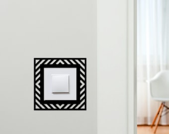Light Switch Surround Abstract Seamless Geometric Decorative Switch Cover Frame | Choice Of Colours | Decorative Frame
