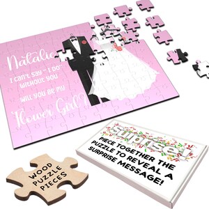 Will You Be My Flower Girl At Wedding Gift Personalised Wooden Jigsaw Puzzle | Personalized Gift, Custom Puzzle, Quality Wood, Fun Gift