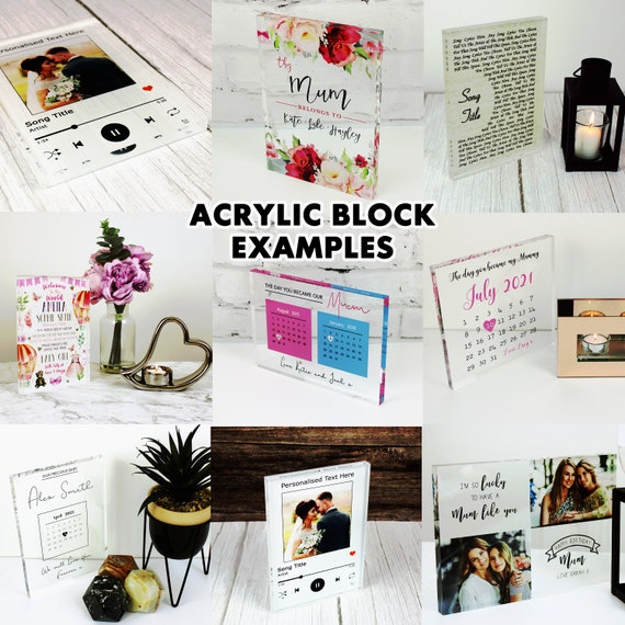 Romantic Gift For Fiancee Gnome With Love Heart Personalised Acrylic Block - Personalised Gift, Keepsake Gift, Custom Gift