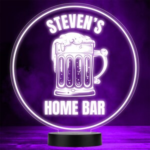 Glass Pint Tankard Circle Drinking Home Bar Man Cave Colour Change Night Light