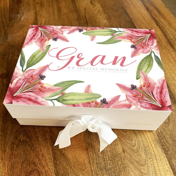 Lily Border Gran Special Memories Memorial Memory Remembrance Keepsake Box