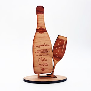 Mother Retirement Champagne Glass Congratulations Keepsake Personalised Gift