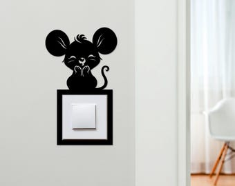Light Switch Surround Big Mouse Decorative Switch Plate Cover Frame | Choice Of Colours | Decorative Frame