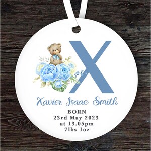 Ornement à suspendre pour bébé garçon, lettre X, cadeau souvenir