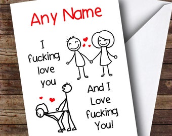 Lustig unhöflich ich liebe dich personalisierte Valentinsgrußkarte | Valentinstag Karte | Benutzerdefinierte Karte | Valentinstag-Karte
