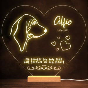 Basset Hound Dog Memorial Pet Loss Personalised Gift Warm Lamp Night Light