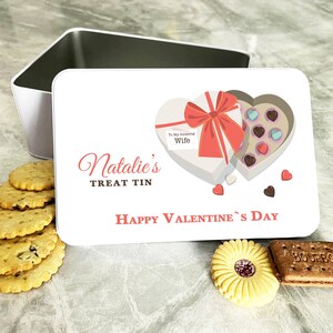 Wife Box Of Chocolate Valentine&#39;s Day Gift Sweet Treats Personalised Tin