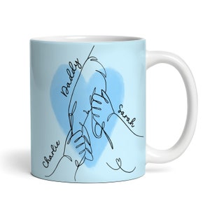 2 enfants papa Blue Line cadeau fête des pères café tasse de thé mug personnalisé - cadeau personnalisé