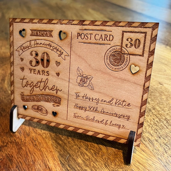 30. Hochzeitstag Personalisiertes Luxus Hochzeitstag Karte Für 30