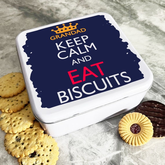 Grandad Keep Calm Eat Personalisierte Geschenk Kekse Leckereien Keks Dose