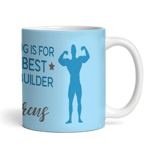 Meilleur cadeau de culturiste bleu silhouette café tasse à thé mug personnalisé - cadeau personnalisé