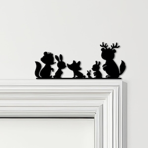 Adorno para puerta con diseño de animales del bosque, decoración para habitación infantil, varios colores, letrero decorativo - Decoración de pared novedosa, arte para marcos de puertas, arte decorativo para puertas