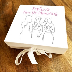 Junggesellinnenabschied Junggesellinnenabschied Mädchen Prost Personalisierte Quadratische Andenken Geschenk Memory Box