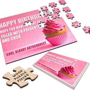 Funny Rude Gift For Birthday Presents & C-ck Personalised Wooden Jigsaw Puzzle | Personalized Gift, Custom Puzzle, Quality Wood, Fun Gift