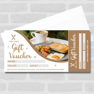 Frühstück Restaurant Café Essen zum Mitnehmen Gold Alle Details Business-Geschenk-Gutschein