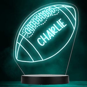 Rugby Ball Junge Sport Hobbyspiel Personalisiertes Geschenk Farbwechsel Lampe Nachtlicht