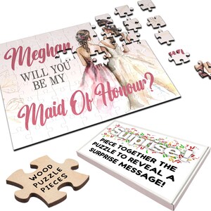 Will You Be My Maid Of Honour Gift Custom Personalised Wooden Jigsaw Puzzle | Personalized Gift, Custom Puzzle, Quality Wood, Fun Gift