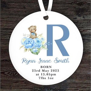 Nouveau Ours en peluche bébé garçon lettre R cadeau personnalisé souvenir ornement suspendu