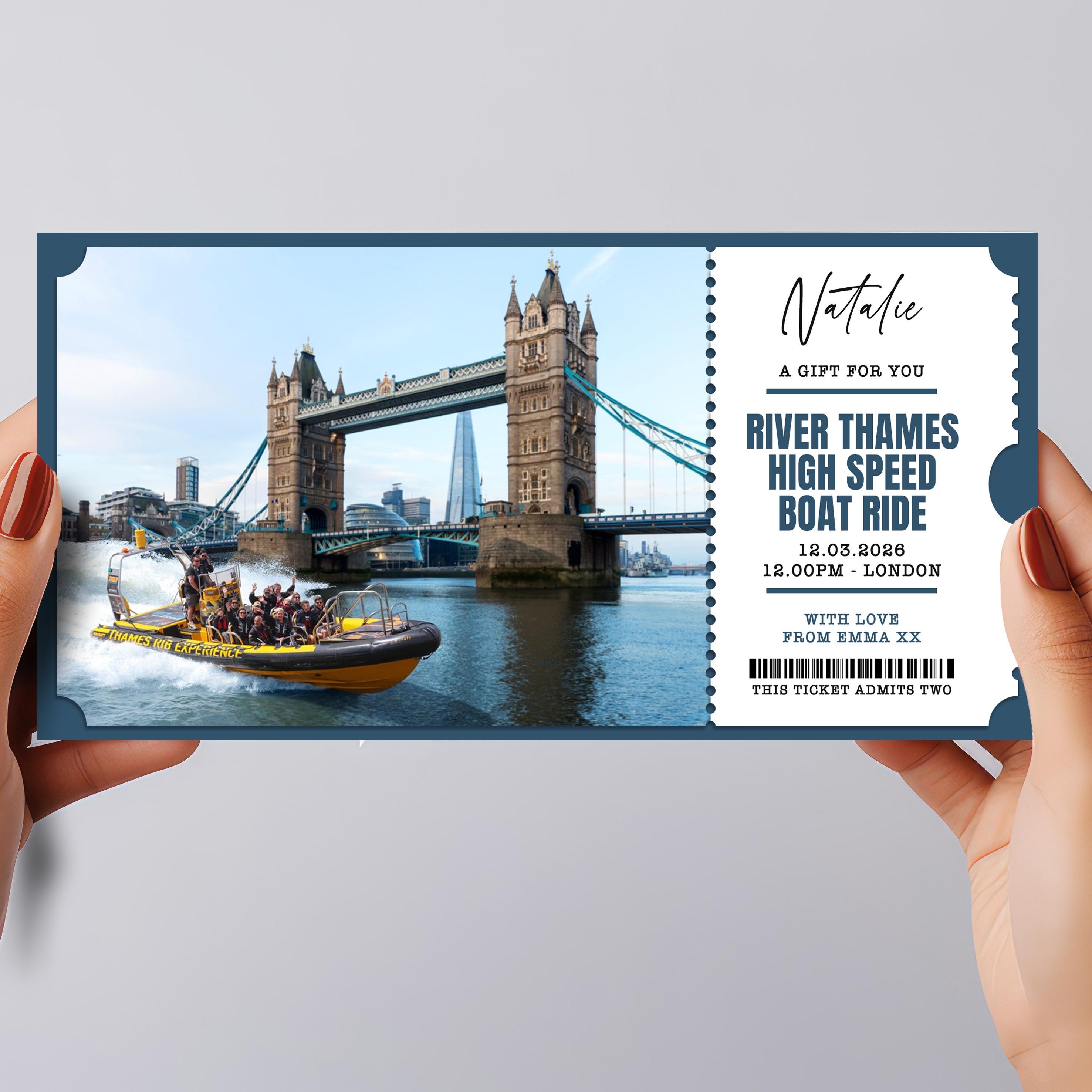 River Thames High Speed Boat Ride Personalised Surprise Ticket Gift ...