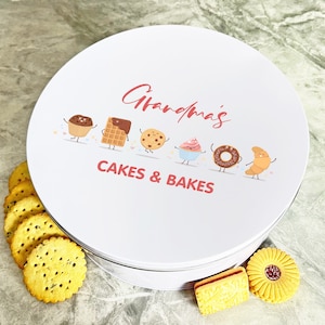 Galletas redondas personalizadas de la abuela, golosinas para hornear, dulces, pasteles, pasteles, lata de golosinas