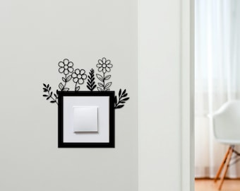 Light Switch Surround Flowers Decorative Switch Plate Cover Frame | Choice Of Colours | Decorative Frame
