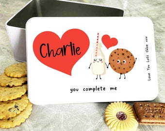Romantisch cadeau voor koppel melk en koekje Gepersonaliseerd koekje