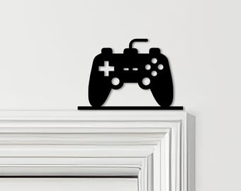 Adorno para puerta con diseño de controlador de juegos, para habitación infantil, varios colores, decoración de pared novedosa, arte para marcos de puertas, arte decorativo para puertas.