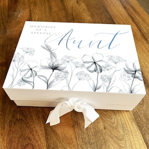Aunt Memories Floral Memorial Personalised Memory Remembrance Keepsake Box