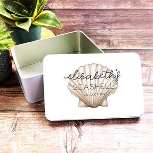 Shell Collector Beach Adventure Personalised Seashell Storage Tin