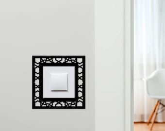 Light Switch Surround Abstract Geometric Design 12 Decorative Switch Cover Frame | Choice Of Colours | Decorative Frame