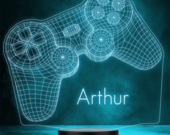 3D Gamer Game Console Controller Personalised Gift Any Colour Night Light