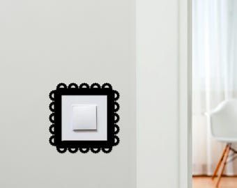 Light Switch Surround Geometric Frame Design 3 Decorative Switch Cover Frame | Choice Of Colours | Decorative Frame