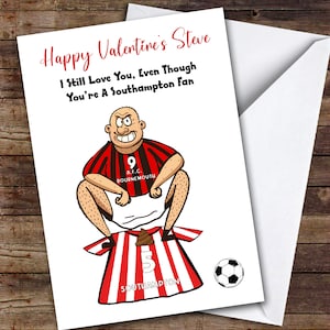 Any Team Shitting On Any Team Funny Football Fan Valentine&#39;s Card Personalised Valentine&#39;s Day Card Funny Football Valentine&#39;s Card For Him