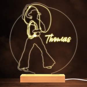 Cowboy Lassos Western Style Warm White Lamp Personalised Gift Night Light | Personalised Gift | Bedroom Lamp | Personalised Light