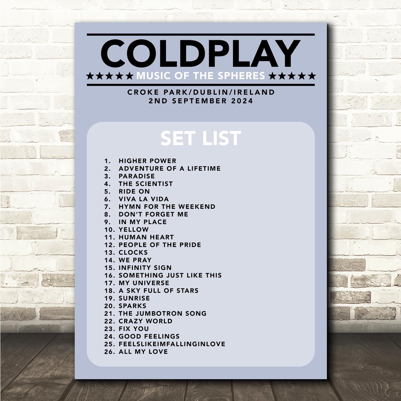 Concert Setlist Poster Print Canvas Blue - Any Artist Date Gig Venue ...
