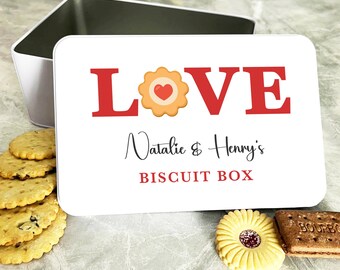 Lata de galletas personalizada con regalo romántico Love Word