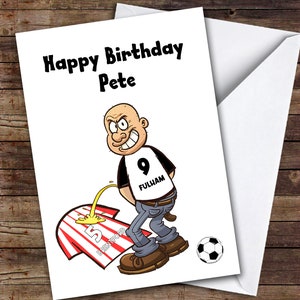 Qualquer time Weeing em qualquer time Cartão de aniversário engraçado para fãs de futebol - Cartão de aniversário personalizado - Cartão de aniversário engraçado para ele
