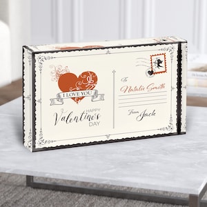 Liebe Postkarte Valentinstag Geschenk Personalisierter Acrylblock - personalisiertes Geschenk, Andenken Geschenk, individuelles Geschenk