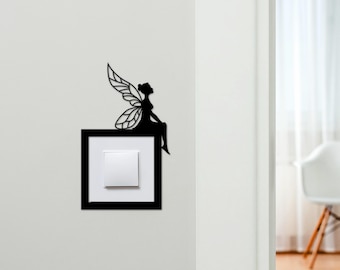 Marco decorativo para interruptor de luz con diseño de hadas, varios colores disponibles, marco decorativo