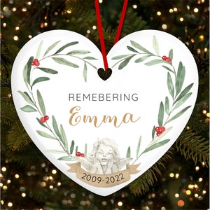 Loved One Memorial Wreath Angel Personalised Christmas Tree Ornament Decoration