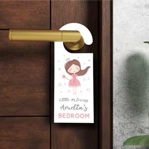 Personalized Little Princess Girl Kids Childs Bedroom Personalised Door Hanger