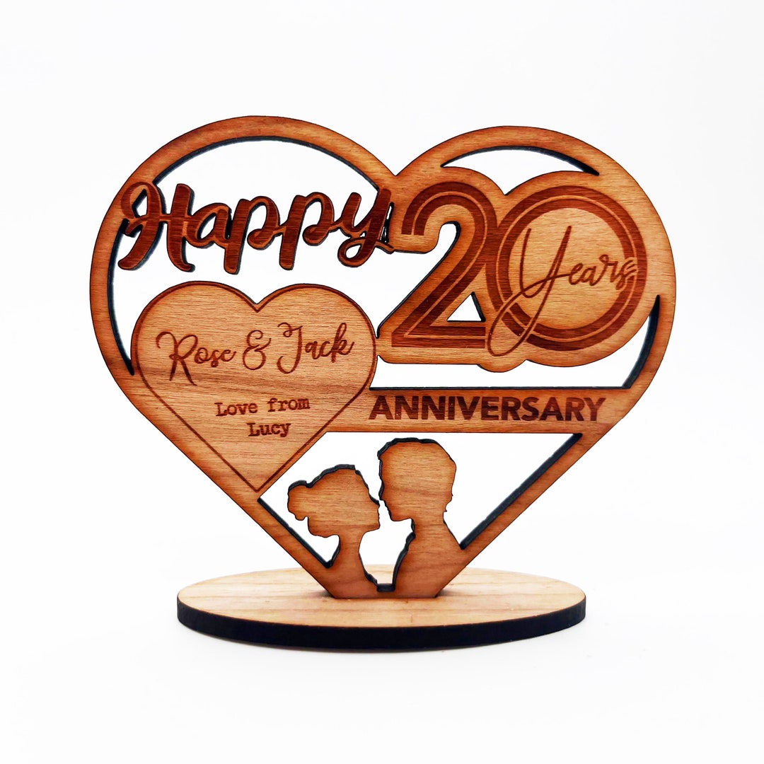 Movdyka Regalo De 20 Años De Aniversario De Boda, Escultura De Cristal, Regalos De Recuerdo Para Su Esposa, Novia, él, Marido
