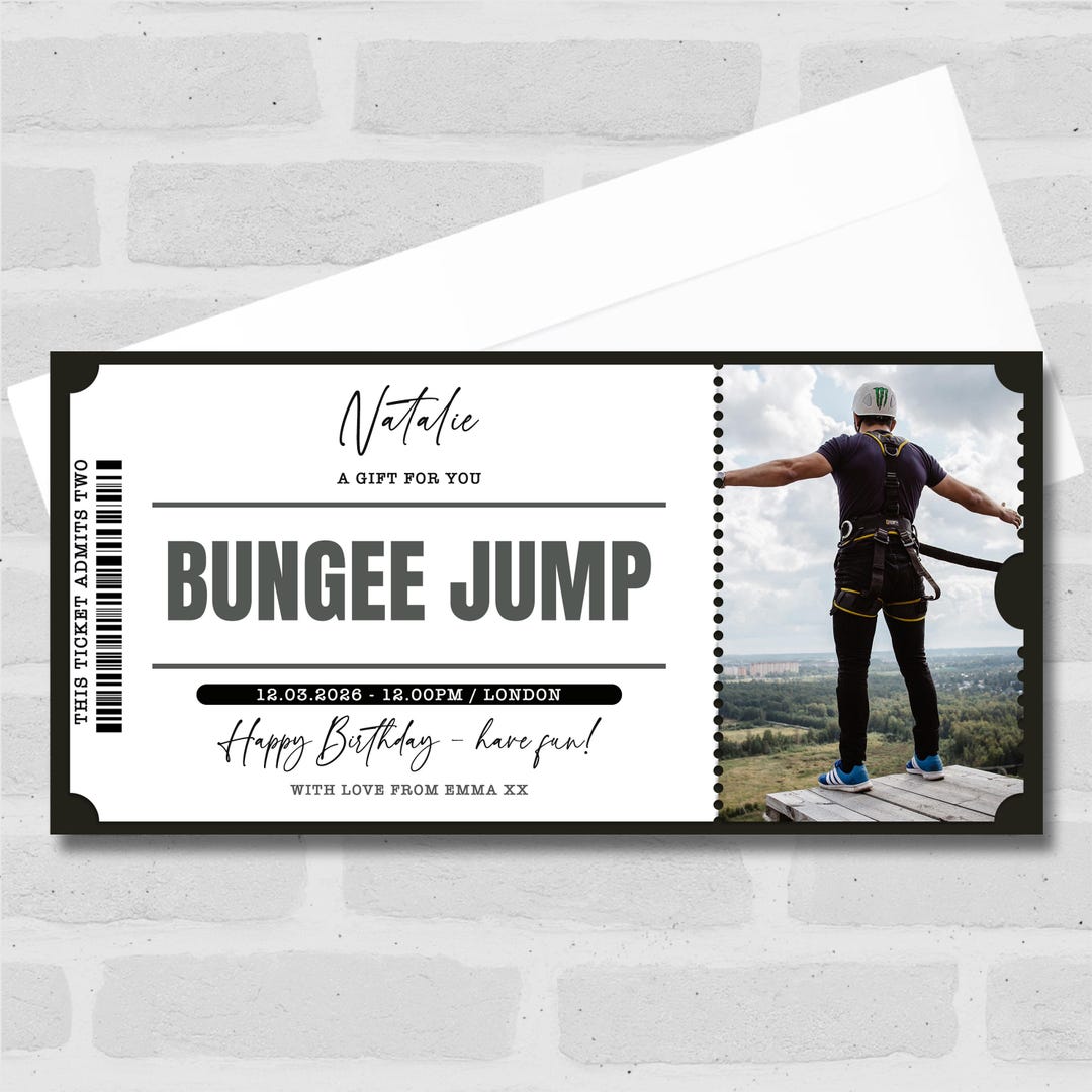 Bungee Jump Personalised Surprise Ticket Gift Voucher | Coupon ...