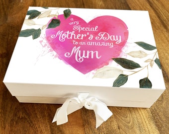 Beautiful Leaves Mother's Day Mum Personalised Keepsake Memory Hamper Gift Box