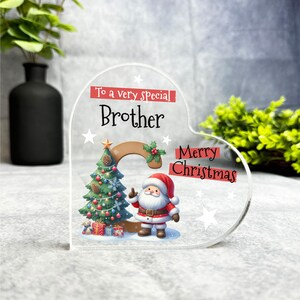 Regalo para hermano especial, placa de recuerdo con forma de corazón con la letra C del alfabeto de Navidad, regalo de recuerdo de Navidad, baratija acrílica