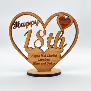 Happy 18th Special Birthday Heart Engraved Keepsake Personalised Gift