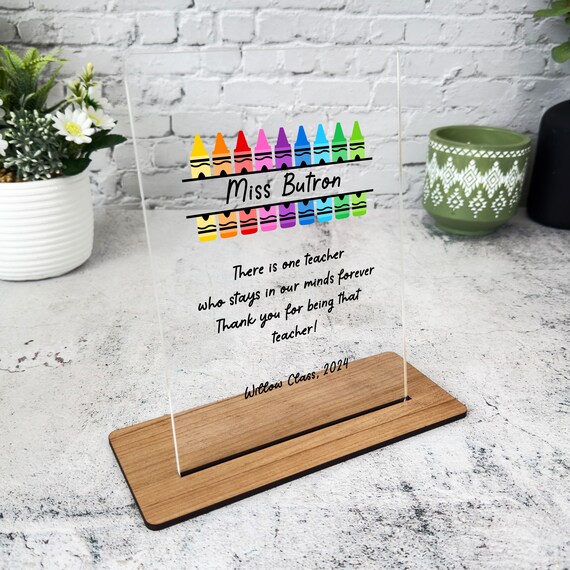 Placca Acrilica Personalizzata Con Scritta Ringraziamento Per Insegnanti – Regalo Per Donne E Uomini, Maestre E Professori, Per Natale, Compleanno E Festa Degli Insegnanti
