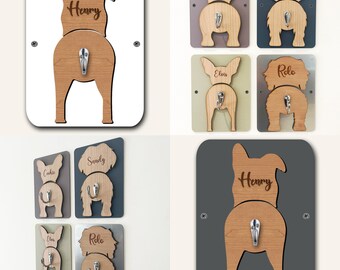 Shepherd Mix Floppy Ear Dog Lead Holder Leash Hook Any Colour Personalised Gift