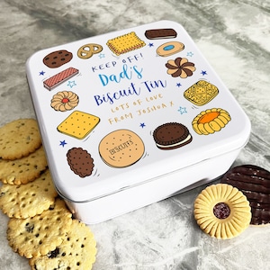 Dad's Cookies Treats Keep Off Personalised Gift Cookies Treats Biscuit Tin
